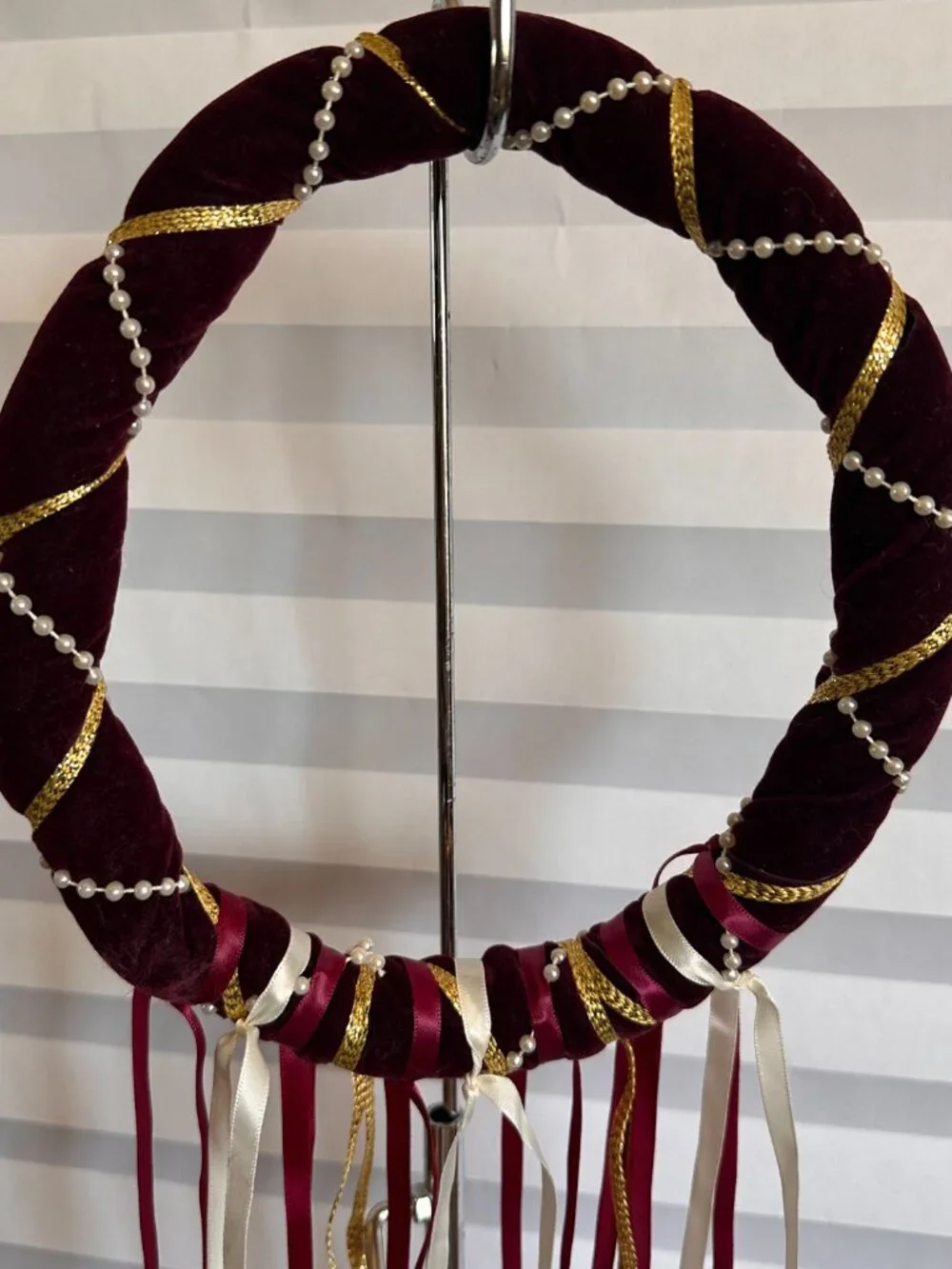 Burgundy Gold Renaissance Headpiece Womens Medieval Costume Crown Headband